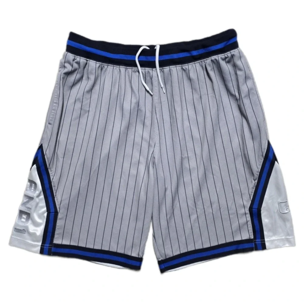 VTG AND1 Dazzle Shorts Mens XL Gray Pinstripe Basketball Dazzle Contrast 90s